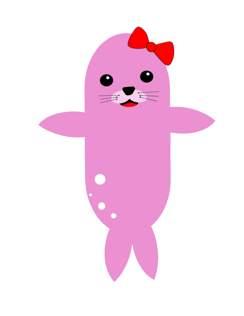 Cute Pink Sea Lion Vector PNG