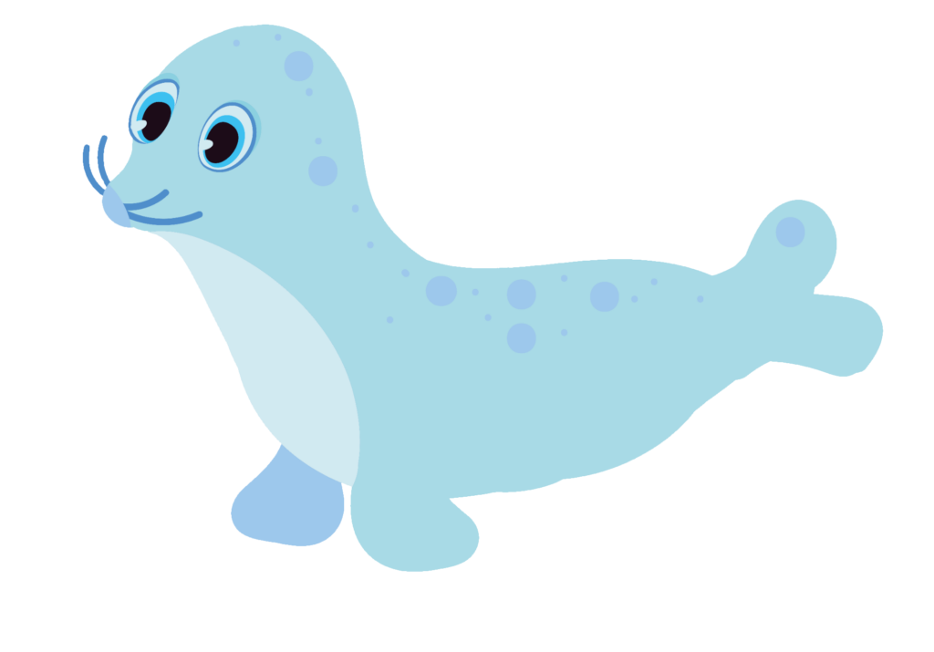 Cute Blue Sea Lion clipart PNG