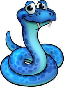 Blue Cartoon Snake Editing PNG