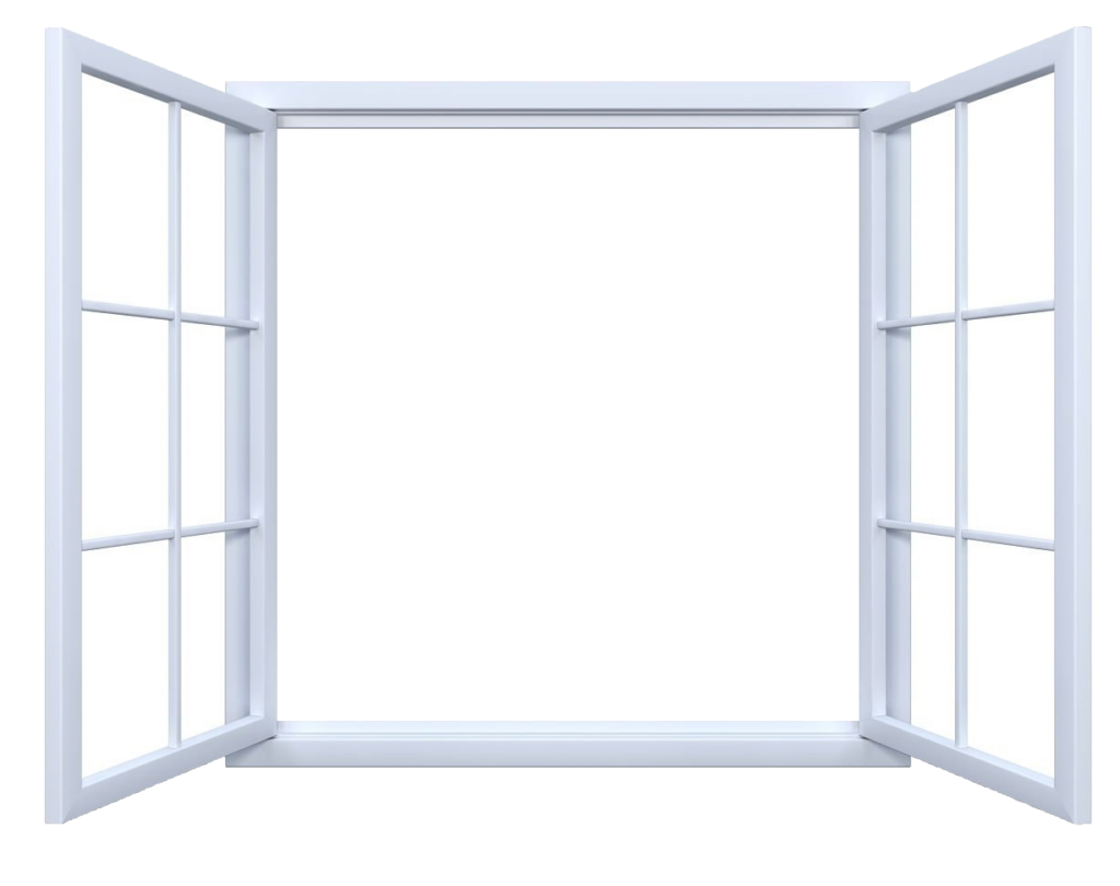 Squire Open White Window Frame PNG