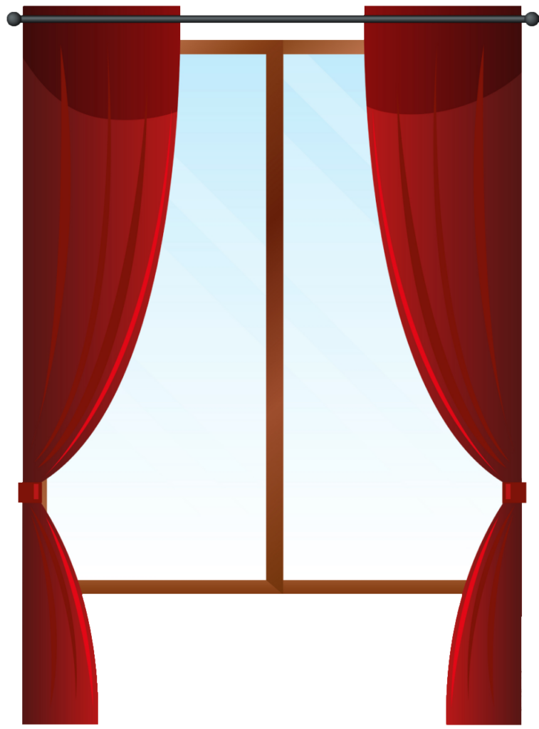Animated Red Curtain Window PNG