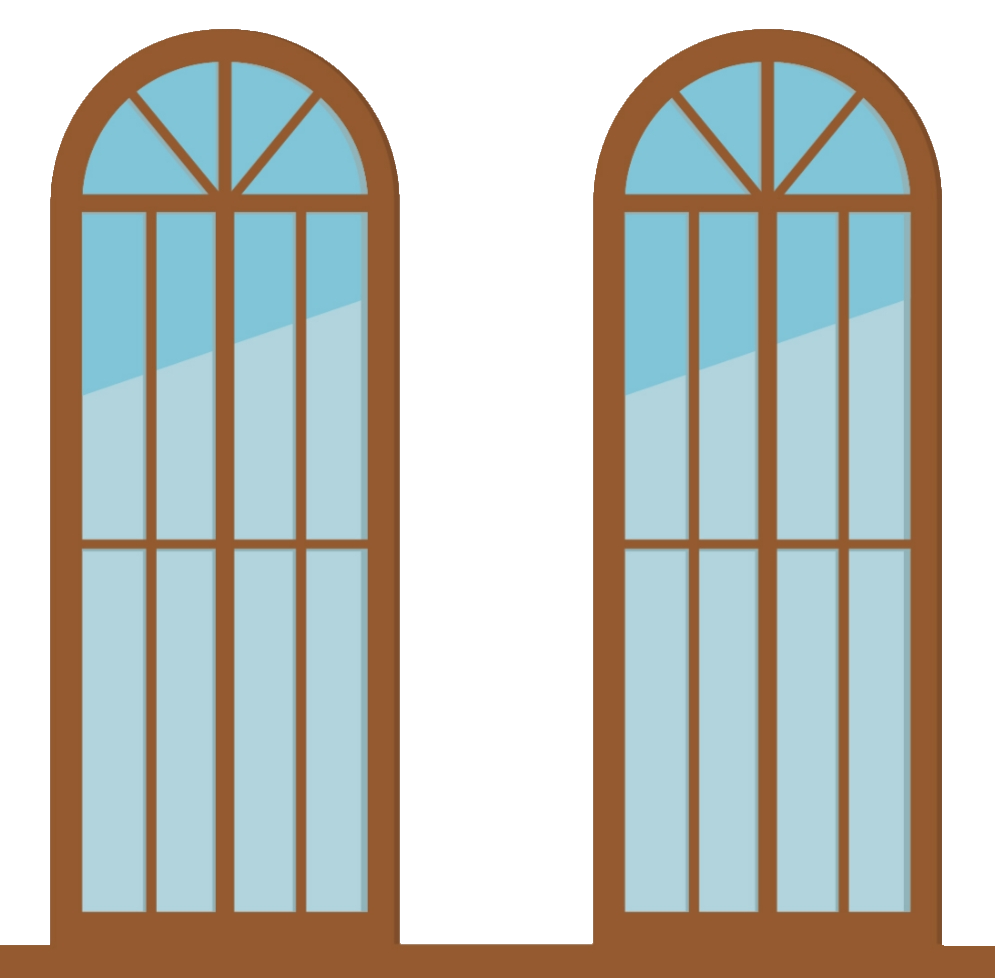 Two Arch Window Design PNG