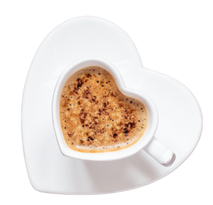 Heart Shape Coffee Cup and Plate PNG