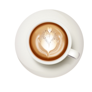 Cappuccino Coffee Cup Top View Illustration PNG