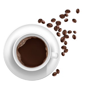 Coffee Cup and Beans Illustration PNG