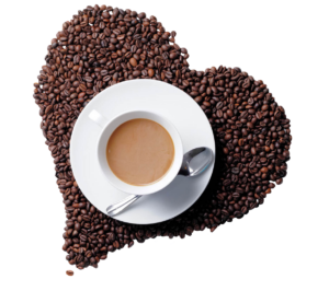 Creative Cup of Coffee and Beans PNG