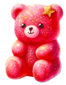 Glowing Red Teddy Bear PNG