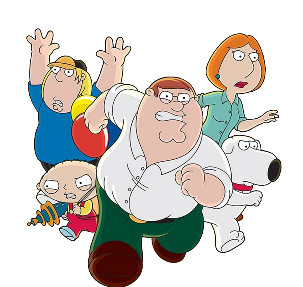 Family Guy Members Running PNG Image