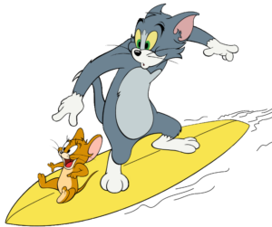 Tom and Jerry enjoying clipart PNG