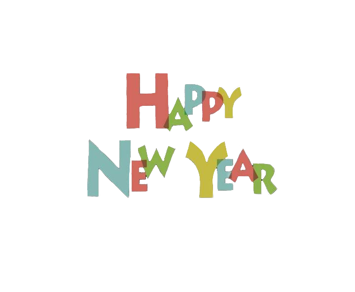 Happy New Year 2024 Simple Text Design Png