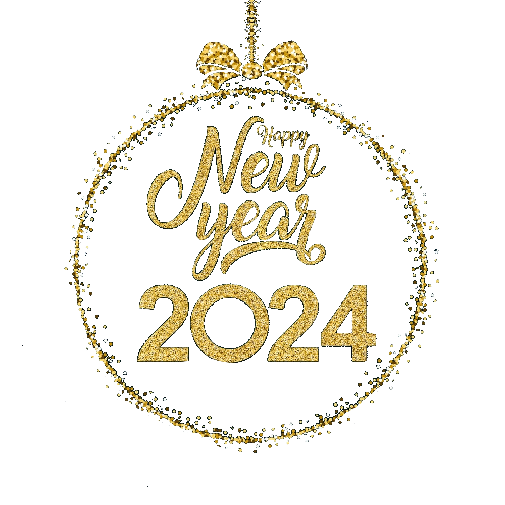 Happy New Year 2024 in Circle Design Png