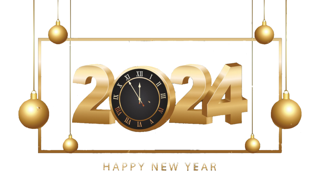Happy New Year 2024 Design Png