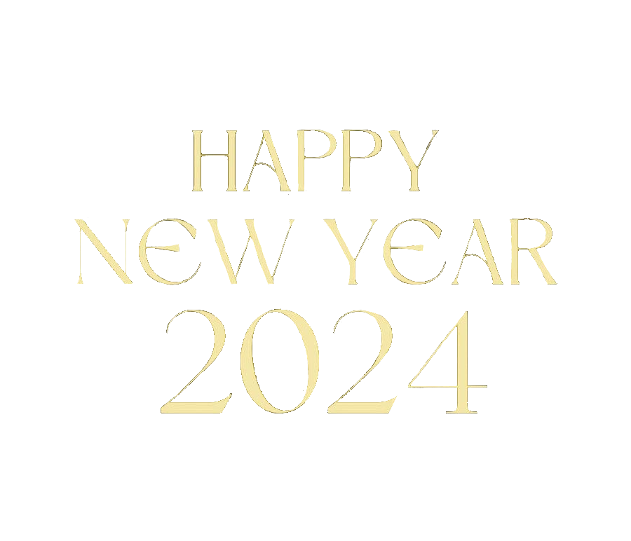 Golden Happy New Year 2024 Png