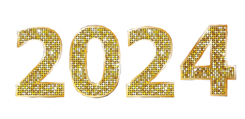 Year 2024 Golden Logo Png