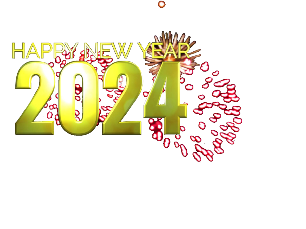 Golden Happy New Year 2024 Png