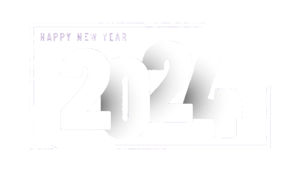 White Happy New Year 2024 Png