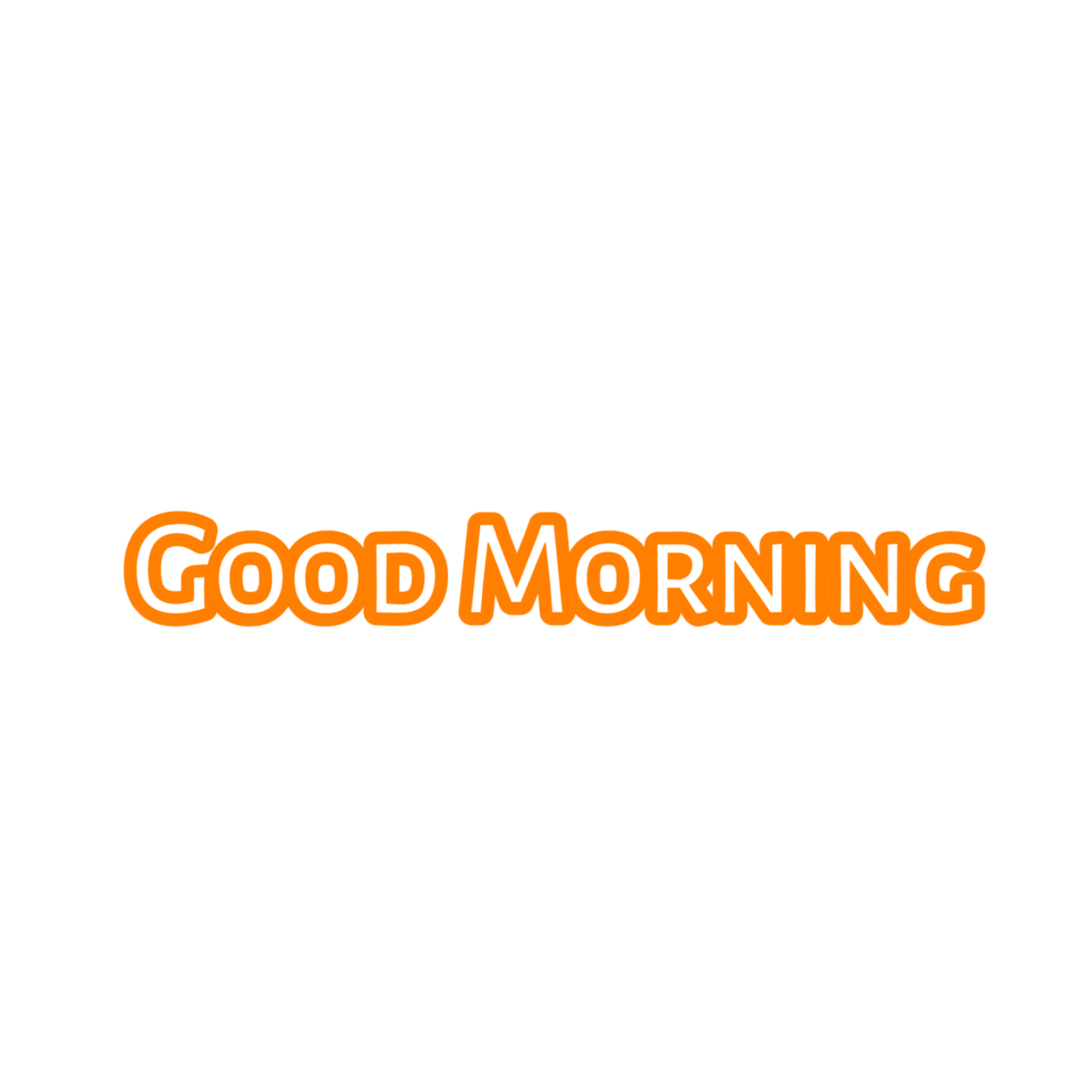 Orange Good Morning PNG text