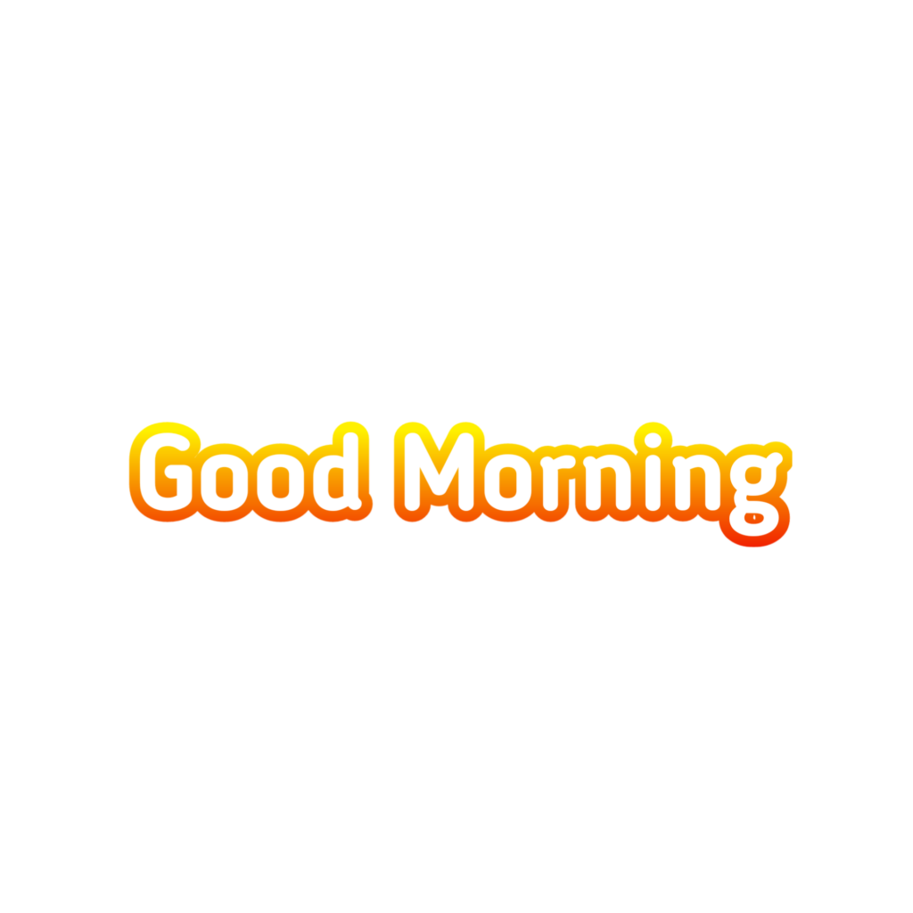 Orange Good Morning PNG text HD