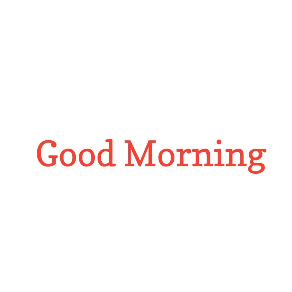 Red Good Morning PNG text
