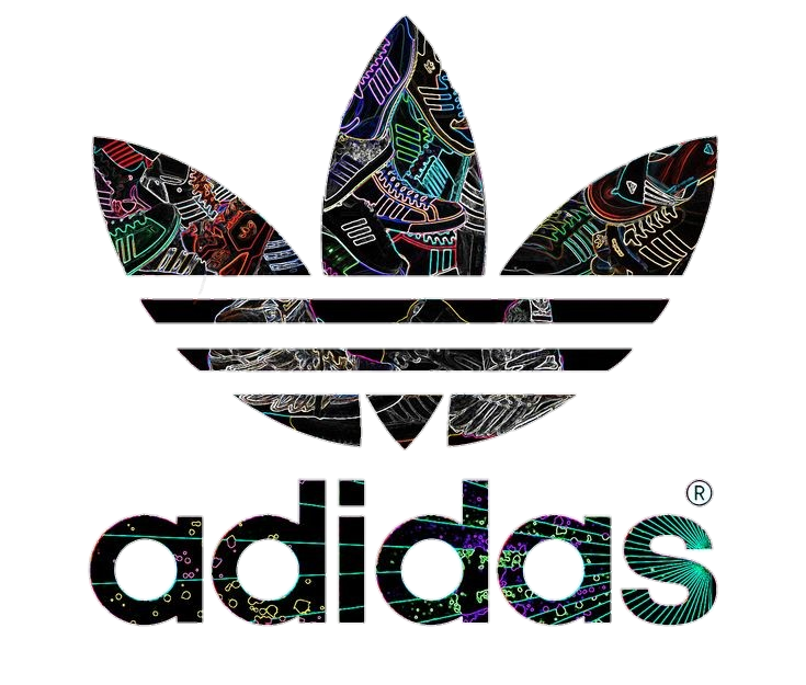 Neon Adidas Logo Art Png