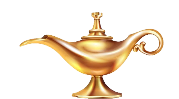 Golden Aladdin Lamp illustration Png