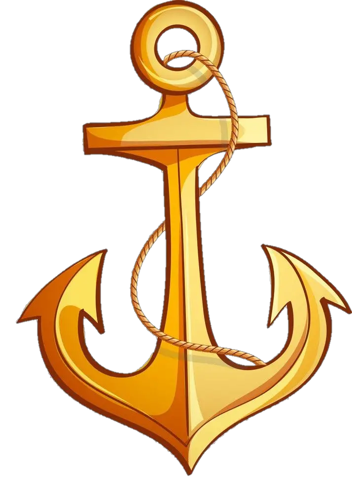 Golden Anchor clipart Png