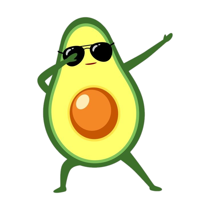 Cool Avocado Clipart PNG