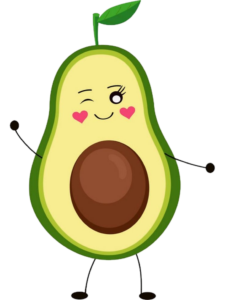 Cute Kawaii Avocado clipart PNG