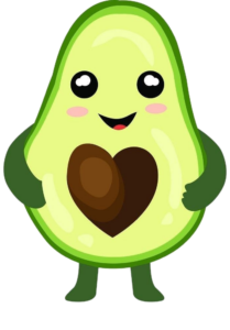 Cute Avocado clipart PNG