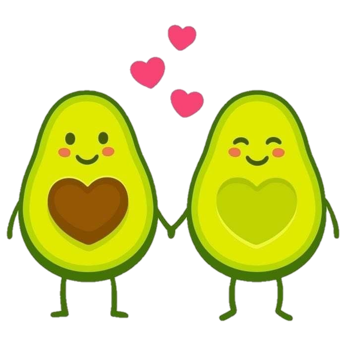 Avocado Couple Clipart PNG