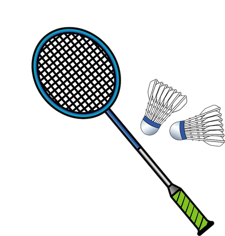 Badminton Racket and Birdie Png
