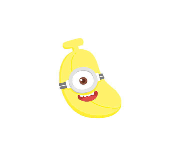 Cartoon Banana Icon PNG