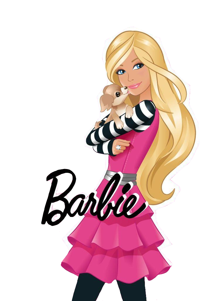 Barbie with Puppy Clipart PNG