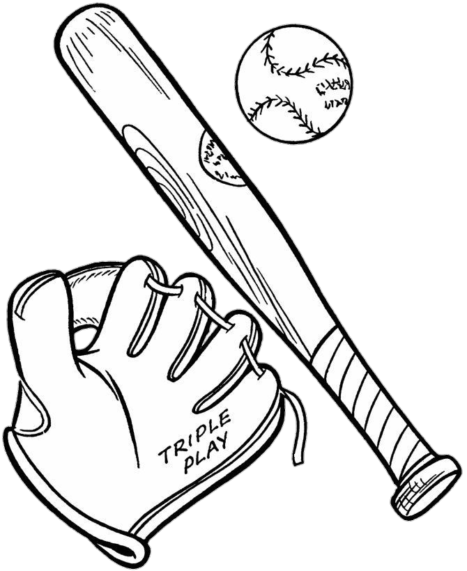 Baseball bat glove and ball vector Png