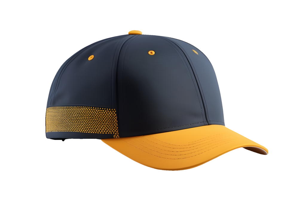 Yellow Black Baseball Cap PNG