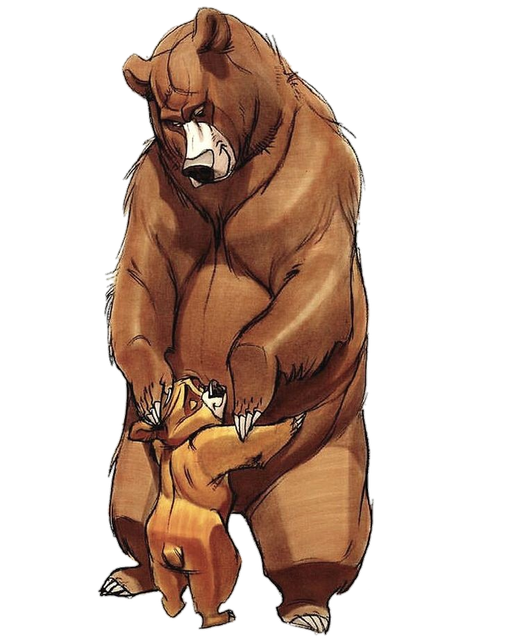Mother Bear with Baby Art Png