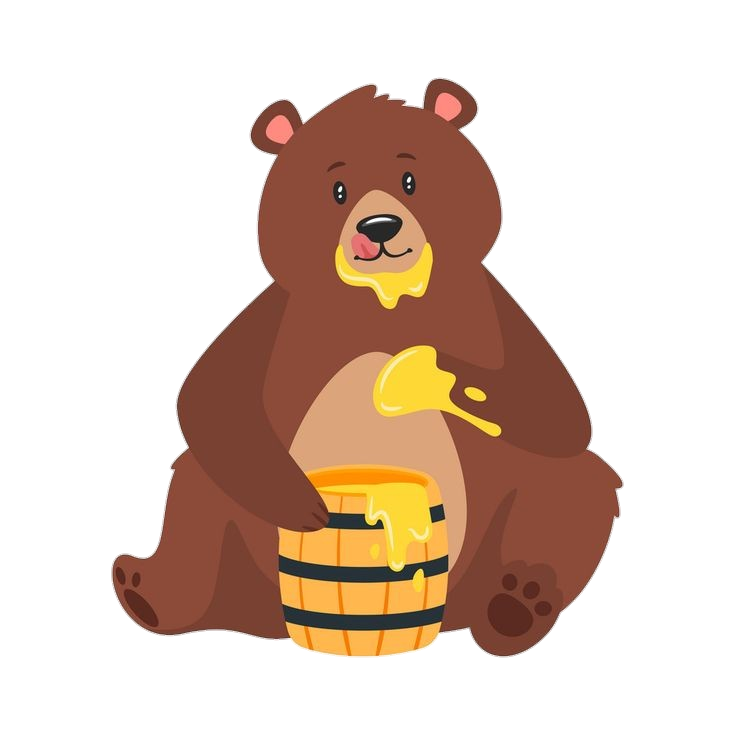 Bear Eating Honey vector Png