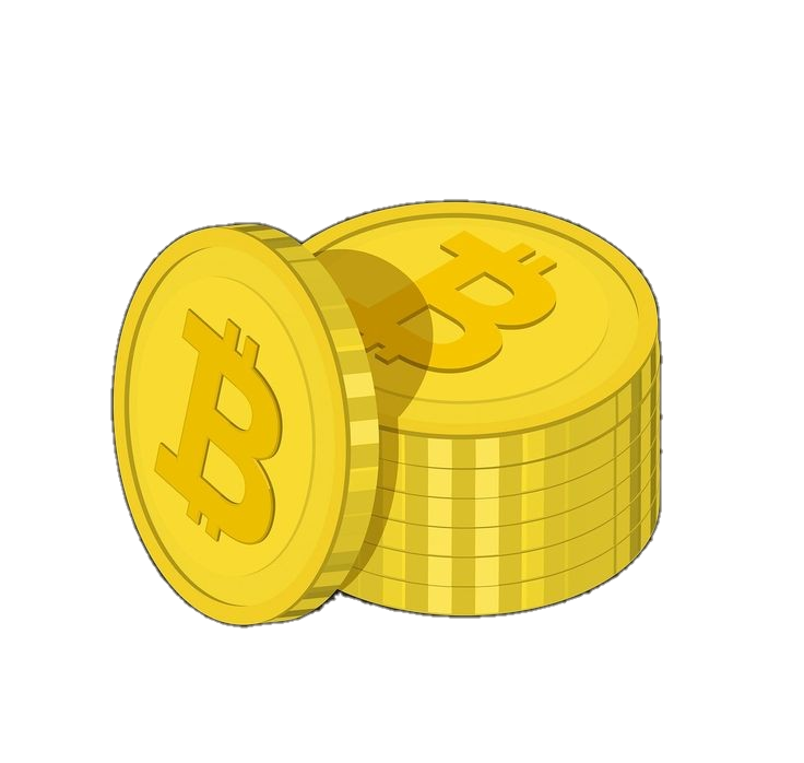 Golden Bitcoins clipart Png