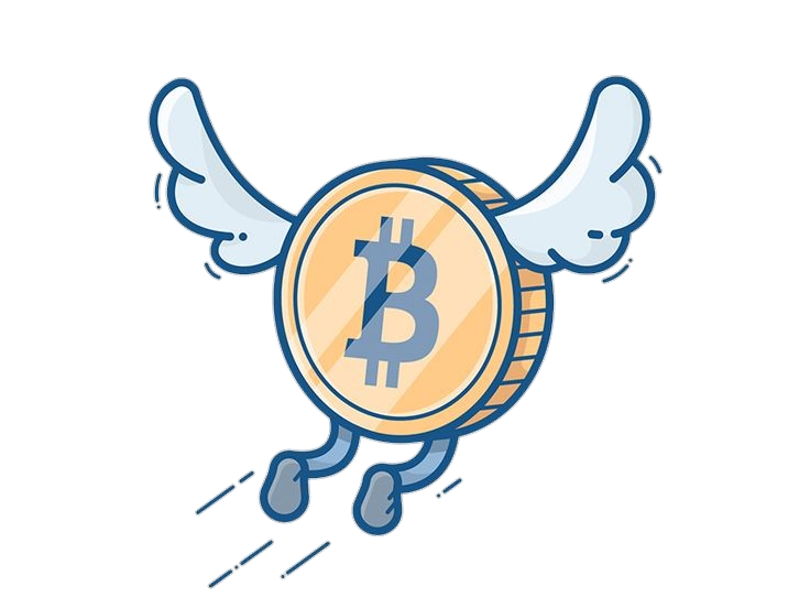 Flying Bitcoin clipart Png