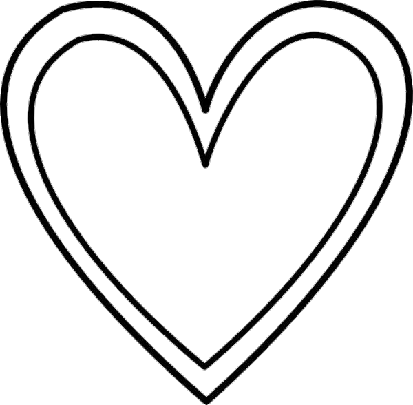 Black Heart Double Outline Png