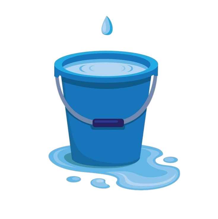Water Blue Bucket Vector Png