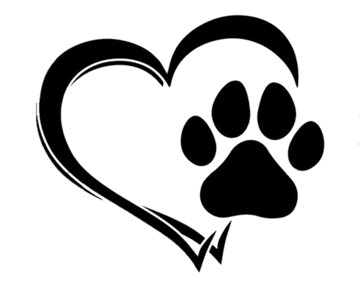 Cat Paw in Heart Design Png