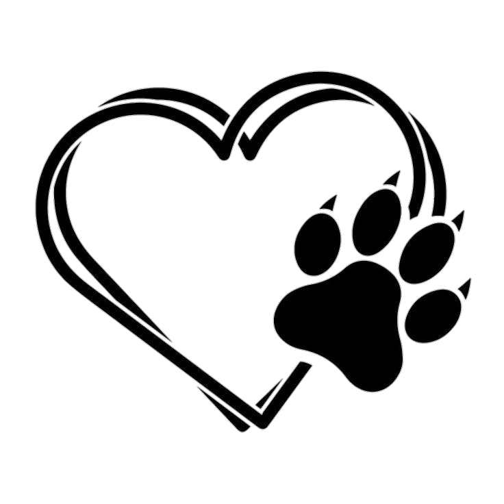 Cat Paw Heart Design vector Png