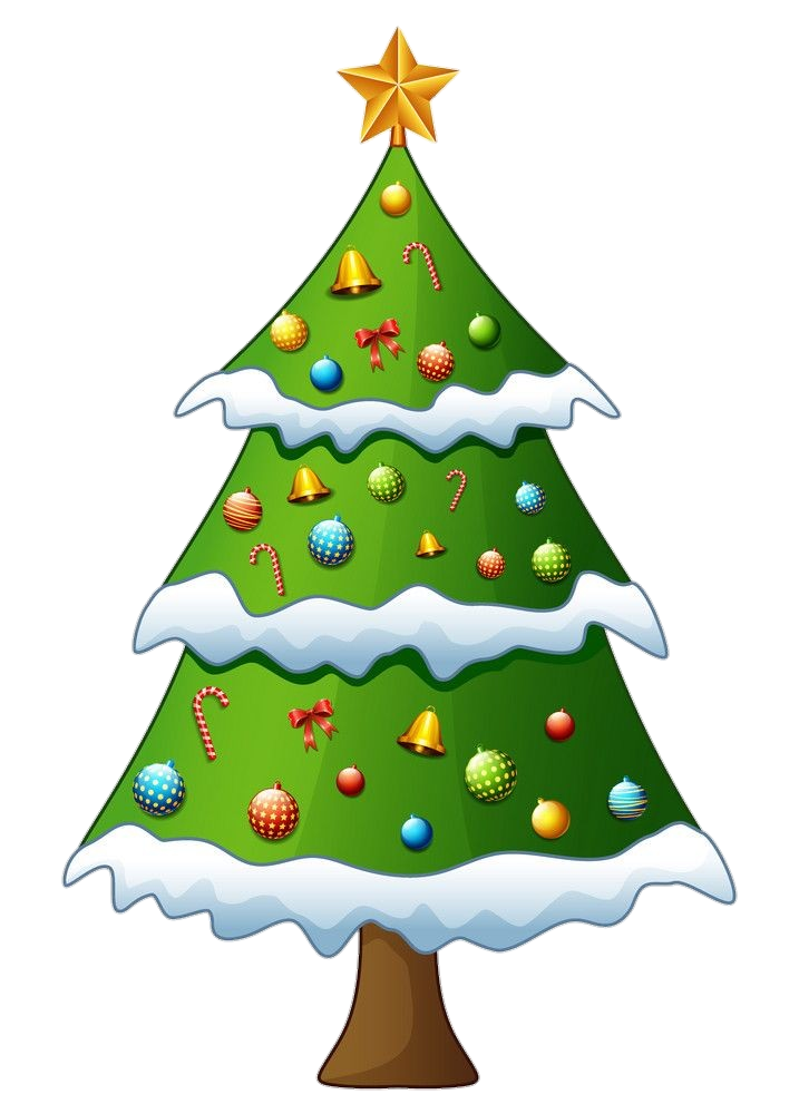 Decorated Christmas Tree illustration Png