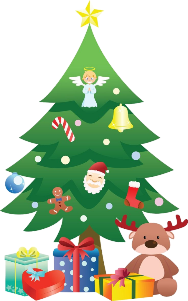 Plain Decorated Christmas Tree illustration Png