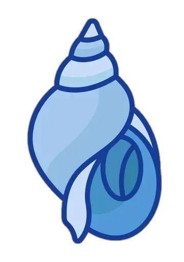 Blue Conch Shell vector Png