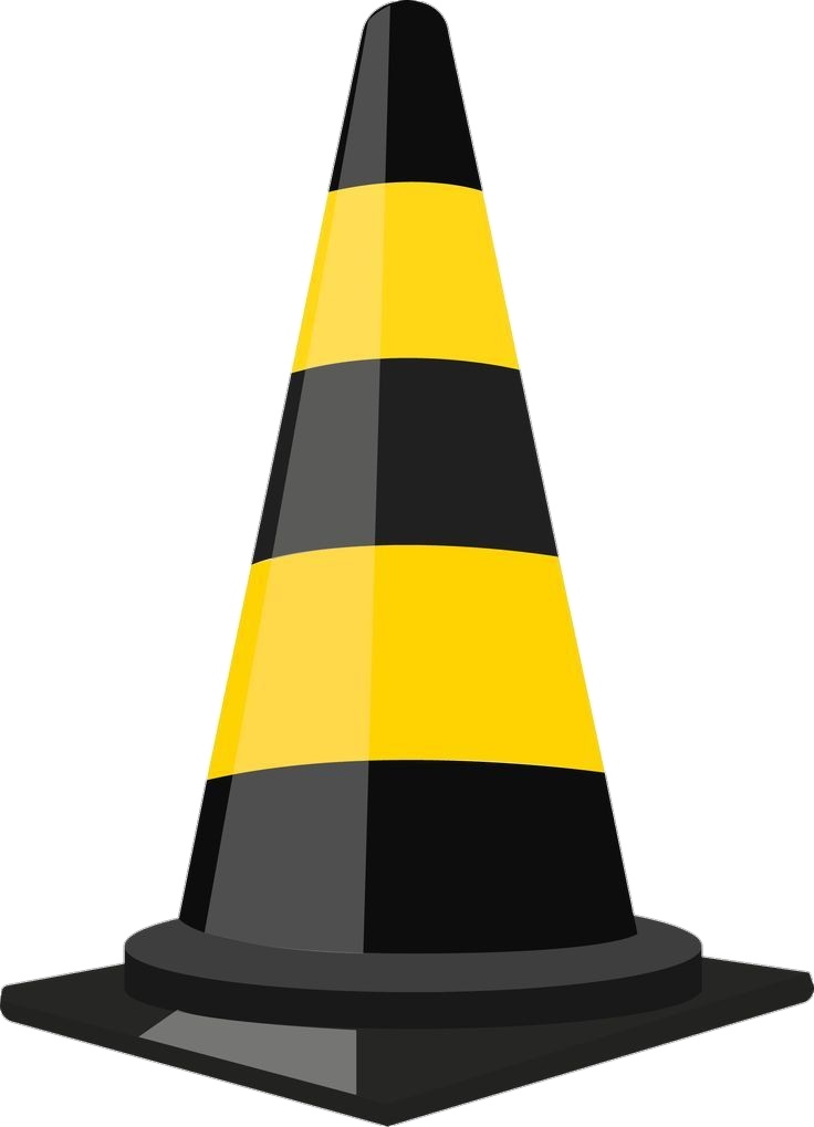 Yellow Black Cone illustration Png