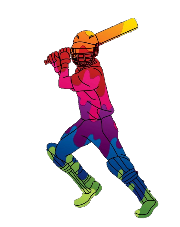 Abstract Batsman Png