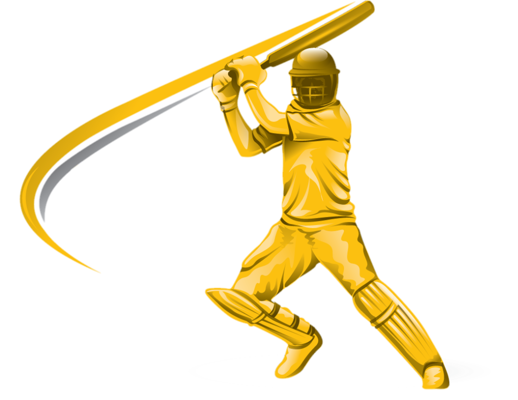 Cricket Player Yellow Logo Png