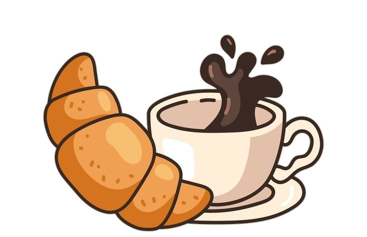 Croissant with Coffee vector Png